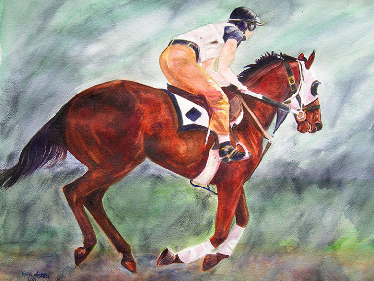 Breeze Watercolor, in Racehorse Paintings